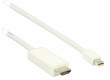 Redukční kabel mini DisplayPort, zástrčka mini DisplayPort - konektor HDMI, bílý, 2,00 m