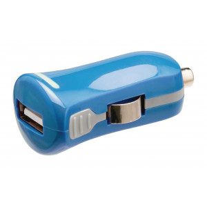 USB nabíječka, USB A zásuvka – 12 V konektor do automobilu, modrá