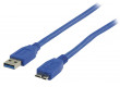 Kabel USB 3.0 Valueline, zástrčka A – zástrčka USB micro B 2,00 m, modrý