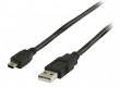 Kabel USB 2.0, zástrčka USB A – 5pinová zástrčka USB mini, 3,00 m, černý
