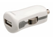 USB nabíječka, USB A zásuvka – 12 V konektor do automobilu, bílá 2.1A