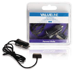 Nabíječka do automobilu Valueline, 30-pin konektor – 12 V konektor do autozásuvky, 1,00 m, černá 2.1A
