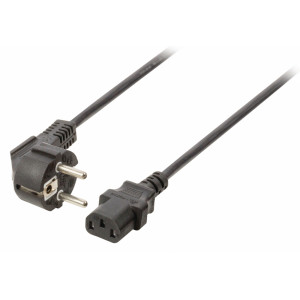 Napájecí kabel úhlovou zástrčkou Schuko a konektorem IEC-320-C13, délka 5 m, černý
