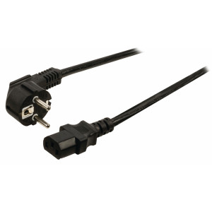 Napájecí kabel úhlovou zástrčkou Schuko a konektorem IEC-320-C13, délka 3 m, černý