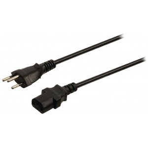 Napájecí kabel se švýcarskou zástrčkou a konektorem IEC-320-C13, délka 10 m, černý