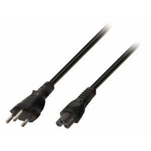 Napájecí kabel se švýcarskou zástrčkou a konektorem IEC-320-C5, délka 5 m, černý