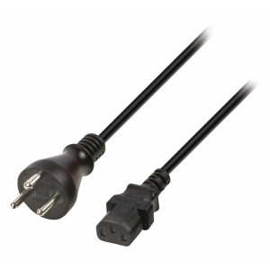 Napájecí kabel s dánskou zástrčkou a konektorem IEC-320-C13, délka 10 m, černý