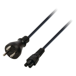 Napájecí kabel s dánskou zástrčkou a konektorem IEC-320-C5, délka 3 m, černý