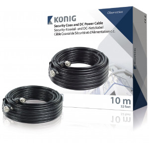 Bezpečnostní koaxiální kabel RG59 a DC napájení, 10 m