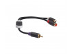 Audio kabel pro subwoofer, RCA zástrčka – 2x RCA zásuvka, 0,2 m, šedý