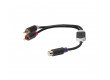 Audio kabel pro subwoofer, 2x RCA zástrčka – RCA zásuvka, 0,2 m, šedý