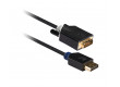 DisplayPort–DVI kabel, DisplayPort zástrčka – DVI-D zástrčka, 2 m, šedý