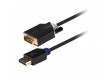 DisplayPort–DVI kabel, DisplayPort zástrčka – DVI-D zástrčka, 2 m, šedý