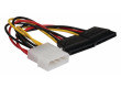 Interní napájecí kabel s adaptérem, Molex zástrčka – 2x SATA 15-pin zásuvka, 0,15 m, více barev