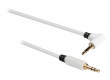Spirálový stereofonní audio kabel, 3,5mm zástrčka – zástrčka, 1 m, bílý