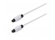 Optický audio kabel, TosLink zástrčka – zástrčka, 2 m, bílý