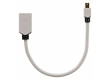 Mini DisplayPort kabel s adaptérem, Mini DisplayPort zástrčka – DisplayPort zásuvka, 0,2 m, bílý