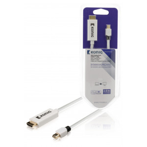 Mini DisplayPort – HDMI™ kabel, Mini DisplayPort zástrčka – HDMI™ konektor, 2 m, bílý