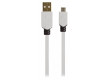 USB 2.0 plochý kabel, zástrčka A – zástrčka Micro B, 1 m, bílý