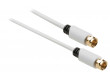 Anténní kabel, F-zástrčka – zástrčka, 1 m, bílý