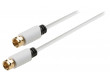 Anténní kabel, F-zástrčka – zástrčka, 3 m, bílý