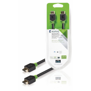 Vysokorychlostní HDMI™ kabel, Ethernet HDMI™ konektor – HDMI™ konektor, 2 m, šedý