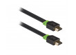 Plochý vysokorychlostní HDMI™ kabel, Ethernet HDMI™ konektor – HDMI™ konektor, 2 m, šedý