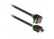 Vysokorychlostní HDMI™ kabel, Ethernet HDMI™ konektor – HDMI™ konektor úhlový 270°, 2 m, šedý