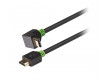 Vysokorychlostní HDMI™ kabel, Ethernet HDMI™ konektor – HDMI™ konektor úhlový 270°, 3 m, šedý