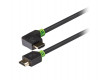 Vysokorychlostní HDMI™ kabel, Ethernet HDMI™ konektor – HDMI™ konektor úhlový levý, 3 m, šedý
