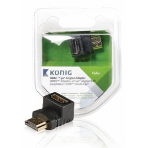 HDMI™ adaptér úhlový 90°, HDMI™ konektor – HDMI™ vstup, 1 ks, šedý
