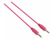 Stereofonní audio kabel, 3,5mm zástrčka – zástrčka, 1 m, růžový