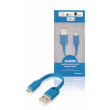 Kabel micro USB 2.0 na klíče, zástrčka USB A – zástrčka micro USB B, 0,1 m, modrý