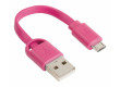Kabel micro USB 2.0 na klíče, zástrčka USB A – zástrčka micro USB B, 0,1 m, růžový