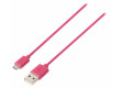 Kabel micro USB 2.0, zástrčka USB A – zástrčka micro USB B, 1 m, růžový