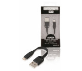 Synchronizační a nabíjecí kabel USB na klíče, zástrčka USB A – 8-pin zástrčka Lightning, 0,1 m, černý