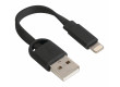 Synchronizační a nabíjecí kabel USB na klíče, zástrčka USB A – 8-pin zástrčka Lightning, 0,1 m, černý