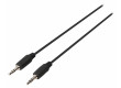 Stereofonní audio kabel, 3,5mm zástrčka – zástrčka, 1 m, černý