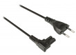 Napájecí kabel, euro zástrčka – IEC-320-C7, úhlový, 2 m, černý