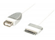 OTG kabel USB 2.0 pro tablet Samsung, 30-pin zástrčka Samsung - zásuvka USB A, 0,2 m, bílý