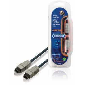Kabel FireWire 9–9, 9-pin zástrčka IEEE1394 - 9-pin zástrčka IEEE1394, 2,0 m, modrý