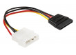 Redukční kabel interního napájení, zástrčka Molex - 15-pin zásuvka SATA, 0,15 m, více barev