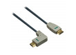 Kabel High Speed HDMI s ethernetem, konektor HDMI - konektor HDMI (úhlový levý), 1,0 m, modrý