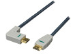 Kabel High Speed HDMI s ethernetem, konektor HDMI - konektor HDMI (úhlový pravý), 1,0 m, modrý