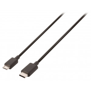 USB 2.0 kabel, C zástrčka – micro B zástrčka, 1 m, černý