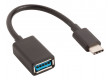 USB 3.0 redukční kabel, C zástrčka – A zásuvka, 0,2 m, černý