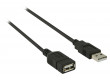 USB 2.0 kabel, zástrčka A – zásuvka A, 0,2 m, černý