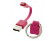 Synchronizační a nabíjecí USB kabel, zástrčka Lightning - zástrčka USBA, 0,10m, růžová