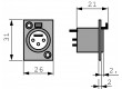 XLR Zdířková zásuvka pro montáž na panel 5 Zdířková zásuvka pro montáž na panel DL Pájecí připojení Potažený niklem