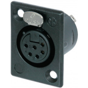 XLR Zdířková zásuvka pro montáž na panel 6 Zdířková zásuvka pro montáž na panel P Pájecí připojení Černá